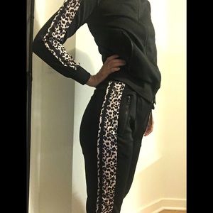 NWT fashion nova leopard print track set size s